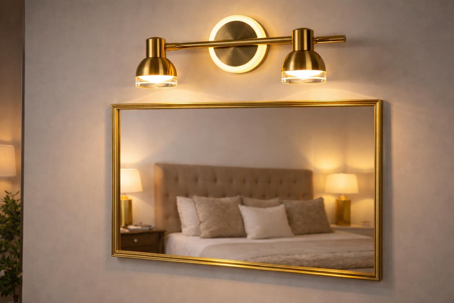 FILLISKA® 3 in 1 Double Wall spot/Picture/Display/Mirror Light with Adjustable Head and Colour Changing Function (Luxurious Gold-987)(1 Year Warranty)