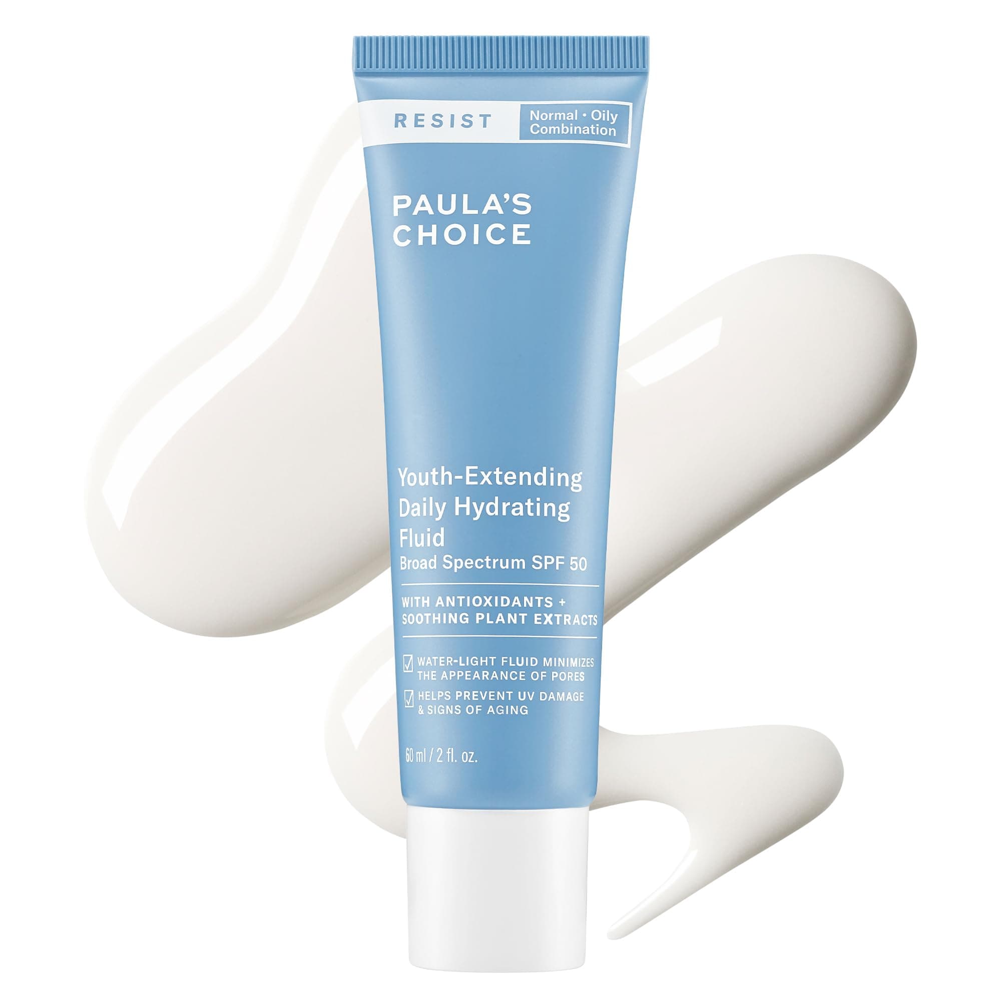 PAULA'S CHOICE RESIST Daily Hydrating Fluid Face Cream/Moisturizer SPF 50, UVA & UVB Protection, Chamomile & Vitamin E, Sunscreen for Oily Skin, 60 ml (27800)