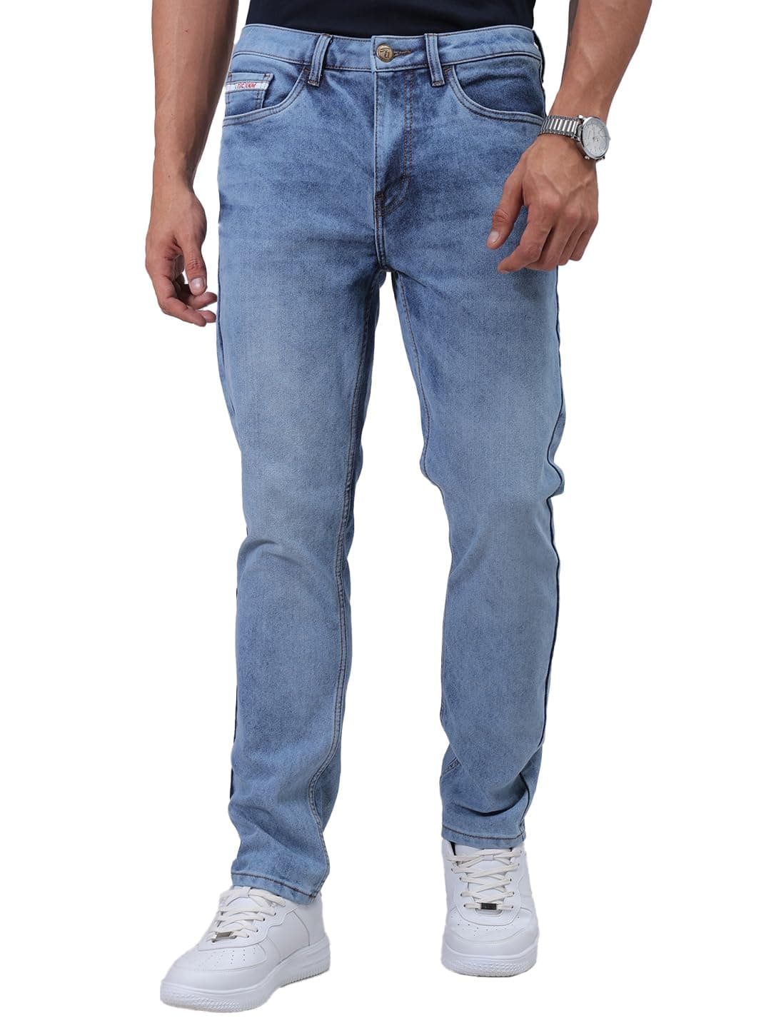 The Indian Garage Co Men Slim Fit Solid Mid-Rise Jeans