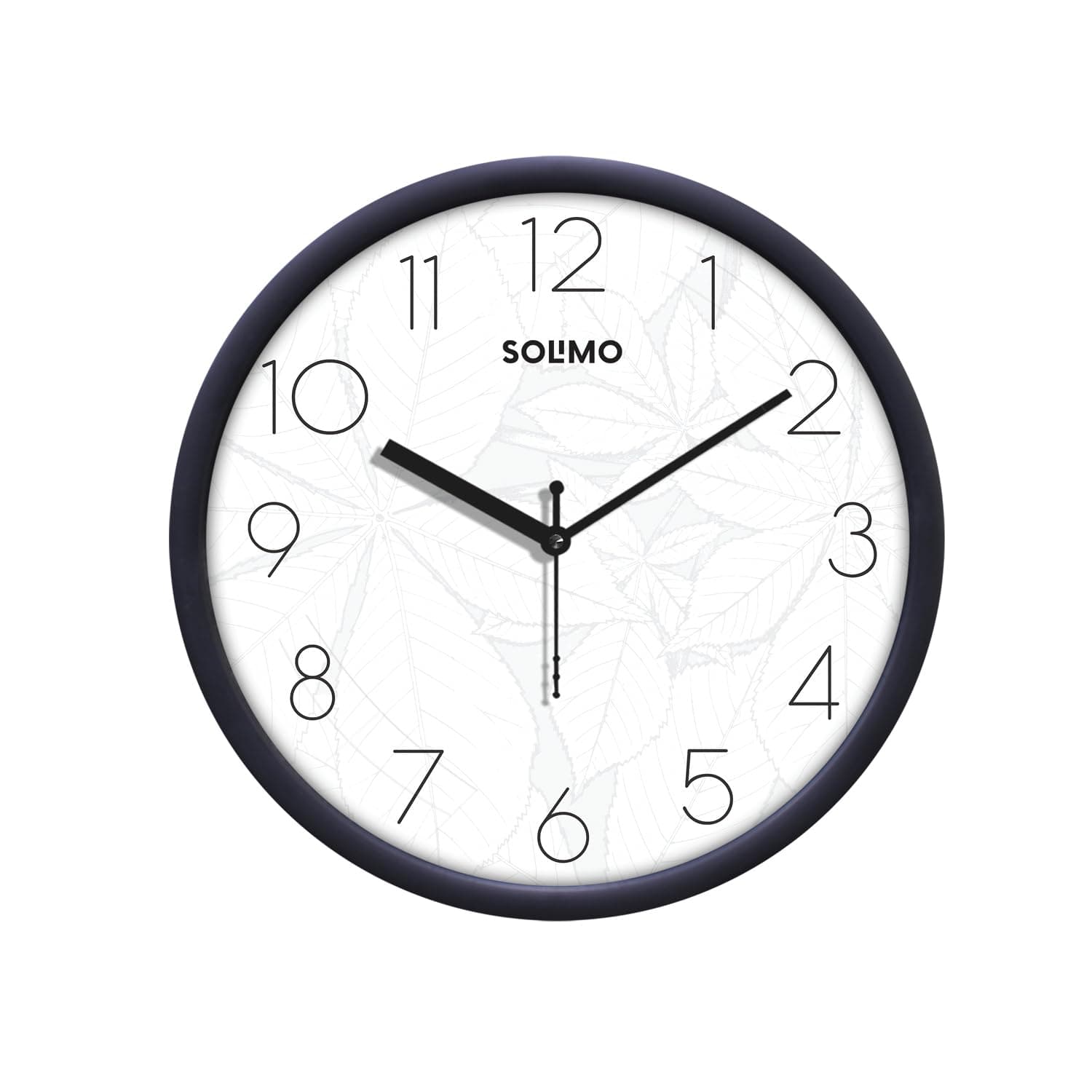 Amazon Brand - Solimo Plastic 11-Inch Classic & Modern and Stylish Silent Movement Analog Wall Clock - Black