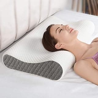 Blairmore Memory Foam Pillow,nek Pillow,Orthopedic Memory Foam Pillows Supports Neck Pain and Shoulder Pain for Sleeping, Ergonomic Cervical Pillow (Steel Grey)