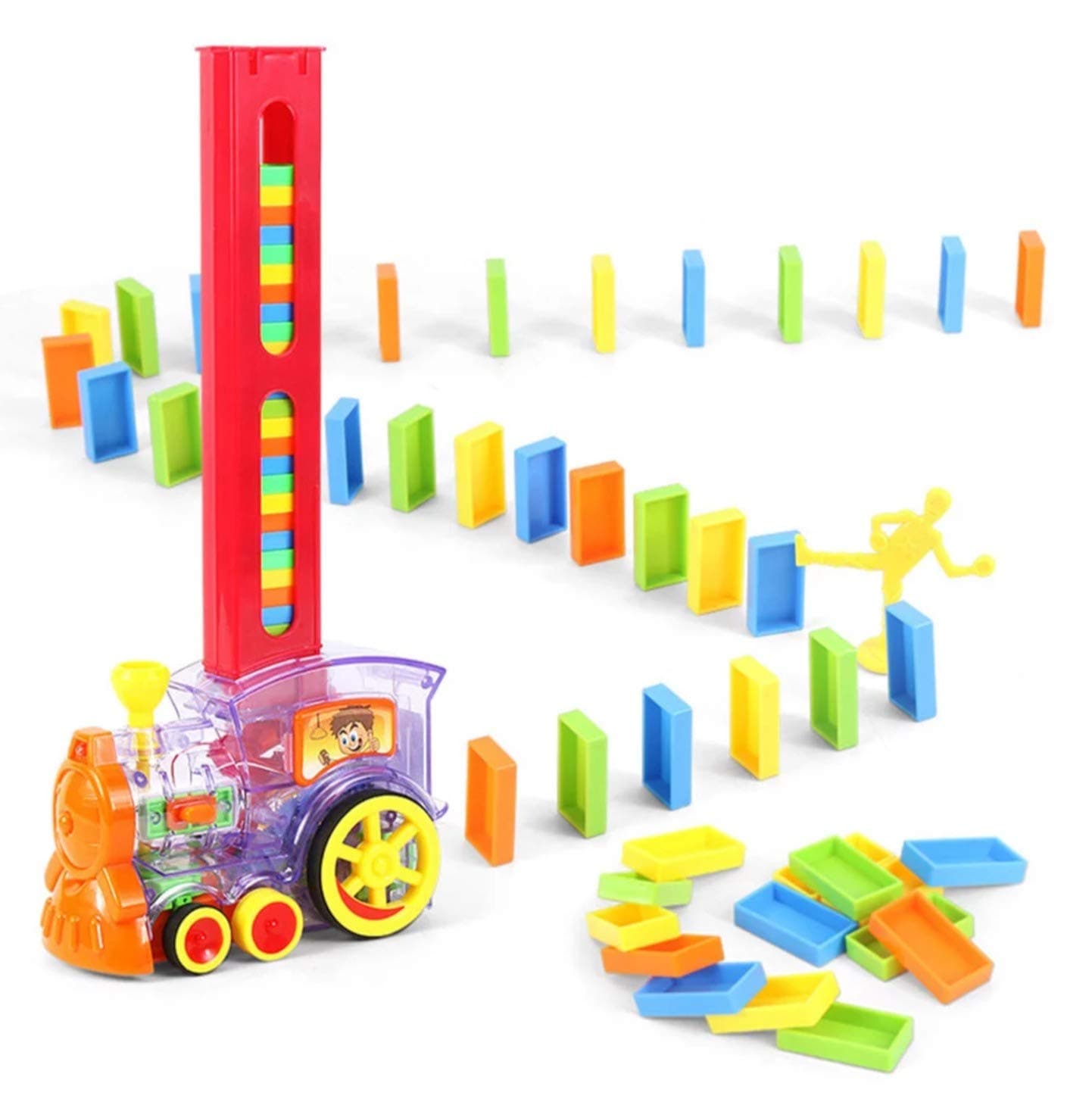 Magicwand® Set Of 60 Pcs Educational Domino Building Blocks Rally Engine with Accessories