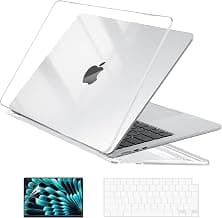EooCoo Clear Case for Apple MacBook Air M5 15 inch Cover M4 M3 M2 2026-2023 | Compatible for Mac Air 15" Laptop Protection Plastic Bright Crystal Hard Shell, Keyboard Skin, Screen Protector Accessories