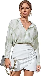 GRECIILOOKS Women's Oversized Shirt for Women`s | Korean Style Long Sleeve Oversized Button Down Shirts |Comfortable Rich Top for Office & Casual Outfits (Available in Plus Size)