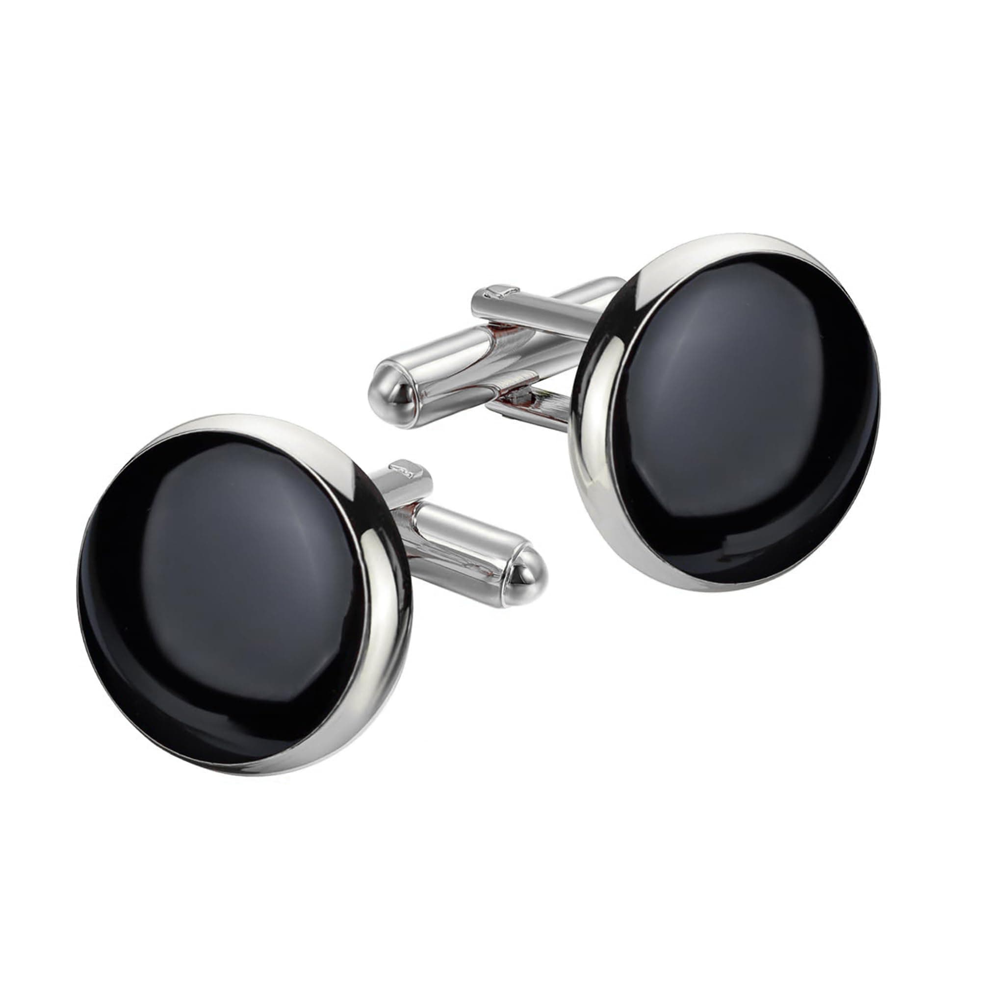 VAMA FASHIONS Elegant Black Cufflinks Shirt Formal Wedding Business Wear Tuxedo Cuff Links for men