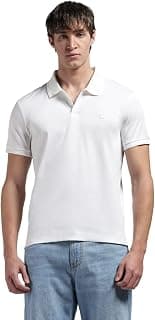 Calvin Klein Jeans Solid Slim Fit Cotton Polo T-Shirt Bright White