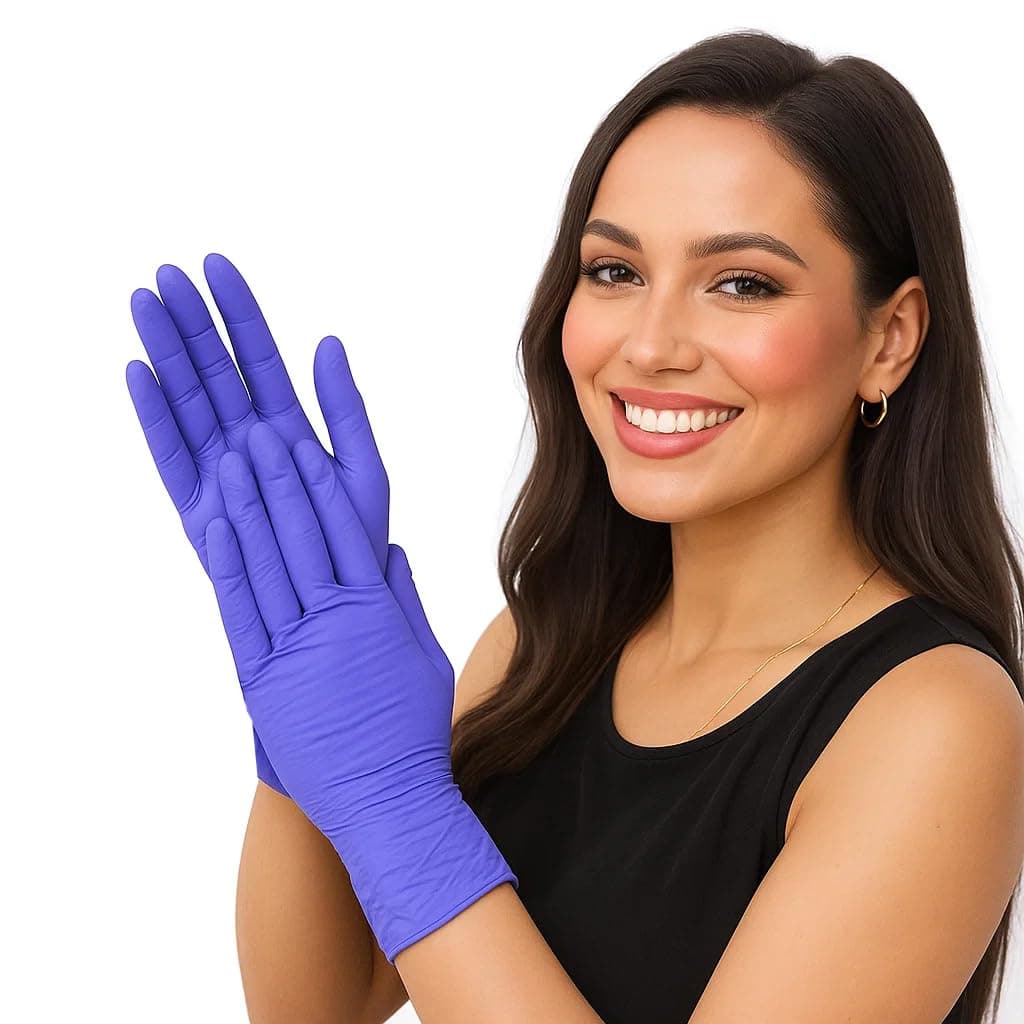 adbeni Nitrile Gloves | Food Handling | Disposable | Powder Free | Premium | Medical Examination, Kitchen, Cleaning, Cooking, Salon, Spa, Gardening, Travel, Grooming | Soft & Comfortable | Pack of 50