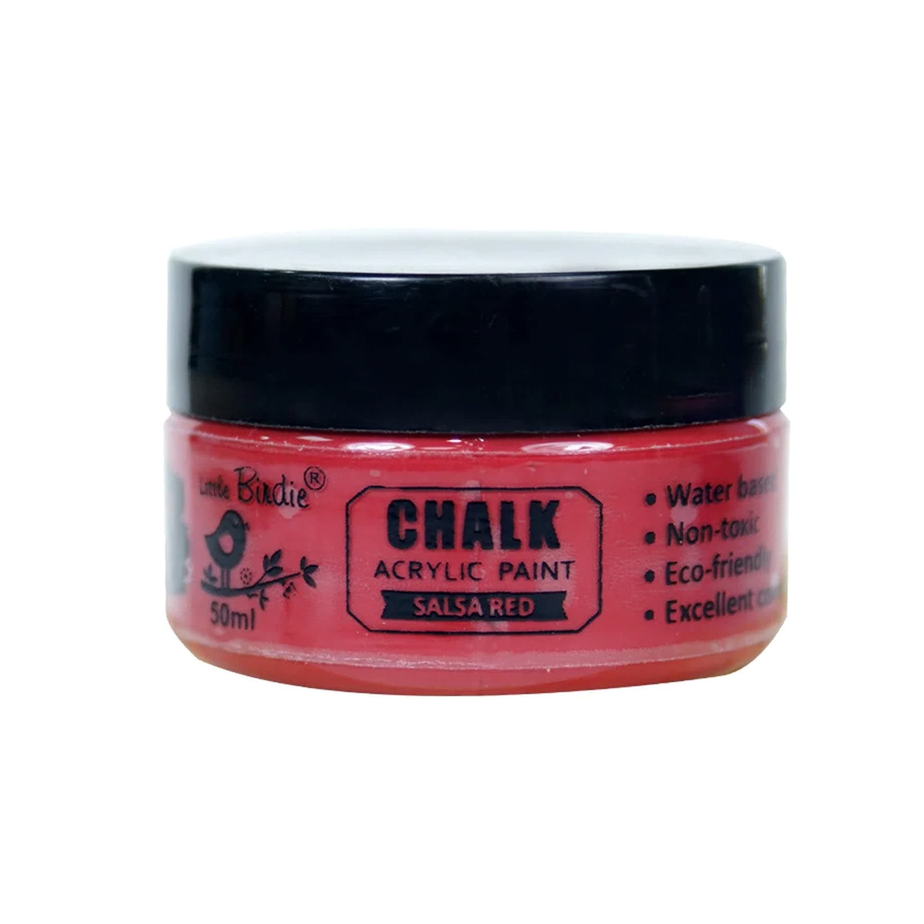 Little Birdie Home Decor Chalk Paint Salsa Red - 50ml |Chalk Paint for Wood Furniture, Wall, Home Decor, Glass, Paper, Terracotta Pots & Matte Acrylic Chalk Paint | Multi Surface Paint