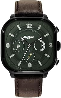 Titan Titan Octane Aerobatics Green Dial Chronograph Leather Strap Watch for Men-NS1856NL02
