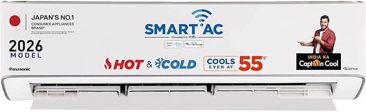 Panasonic 1.5 Ton 3 Star New Star Rated Hot & Cold Wi-Fi Inverter Smart Split AC (Matter/MirAIe, AI, -10~55°C Oper., Copper Condenser, 8in1 Convertible, 4-Way, PM 0.1 Filter, CS/CU-EZ18CKYXFM,White)