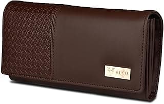 ALSU Women's Brown Faux Leather Hand Wallet Clutch Trendy | 6 Card Slots | Phone Pocket (irf-017br)