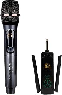 FLYBALL Single UHF Wireless Microphone with Double Antenna Receiver | Handheld Dynamic Mic for Karaoke, DJ, Stage, Church, PA System | Up to 160ft Range, Clear Voice, Plug & Play (SLM 502 HT)