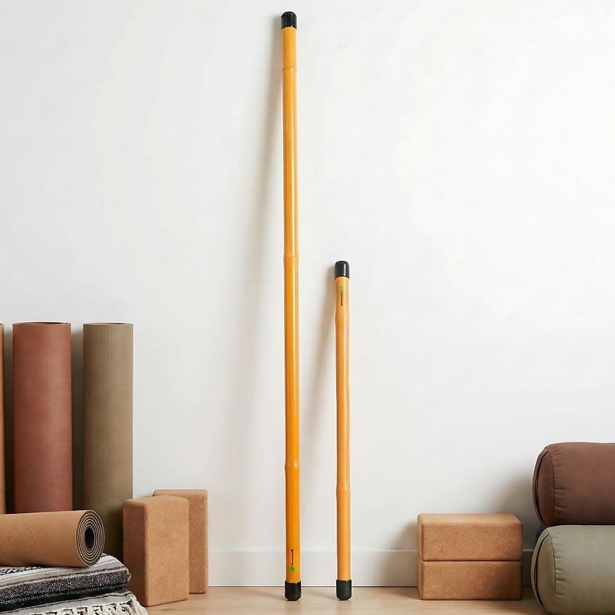 Bamboostan 5.5ft & 2.5ft Full Body Stick Mobility Kit | Mobility, Stretch, Posture Corrector, Yoga, Exercise, Pilates | Splinter-Free Finish | Ecofriendly