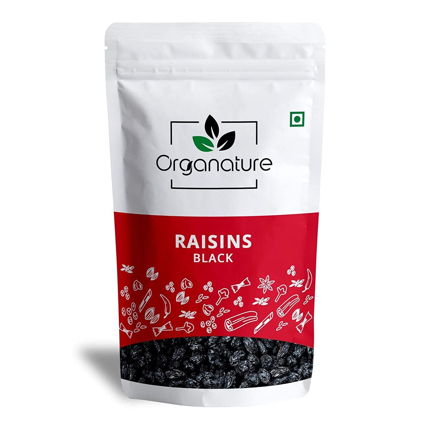 Organature Natural Dry Fruits Premium Raisins Kismis | Black kishmish | Black Dried Grapes | Kali Draksh (350 Grams)