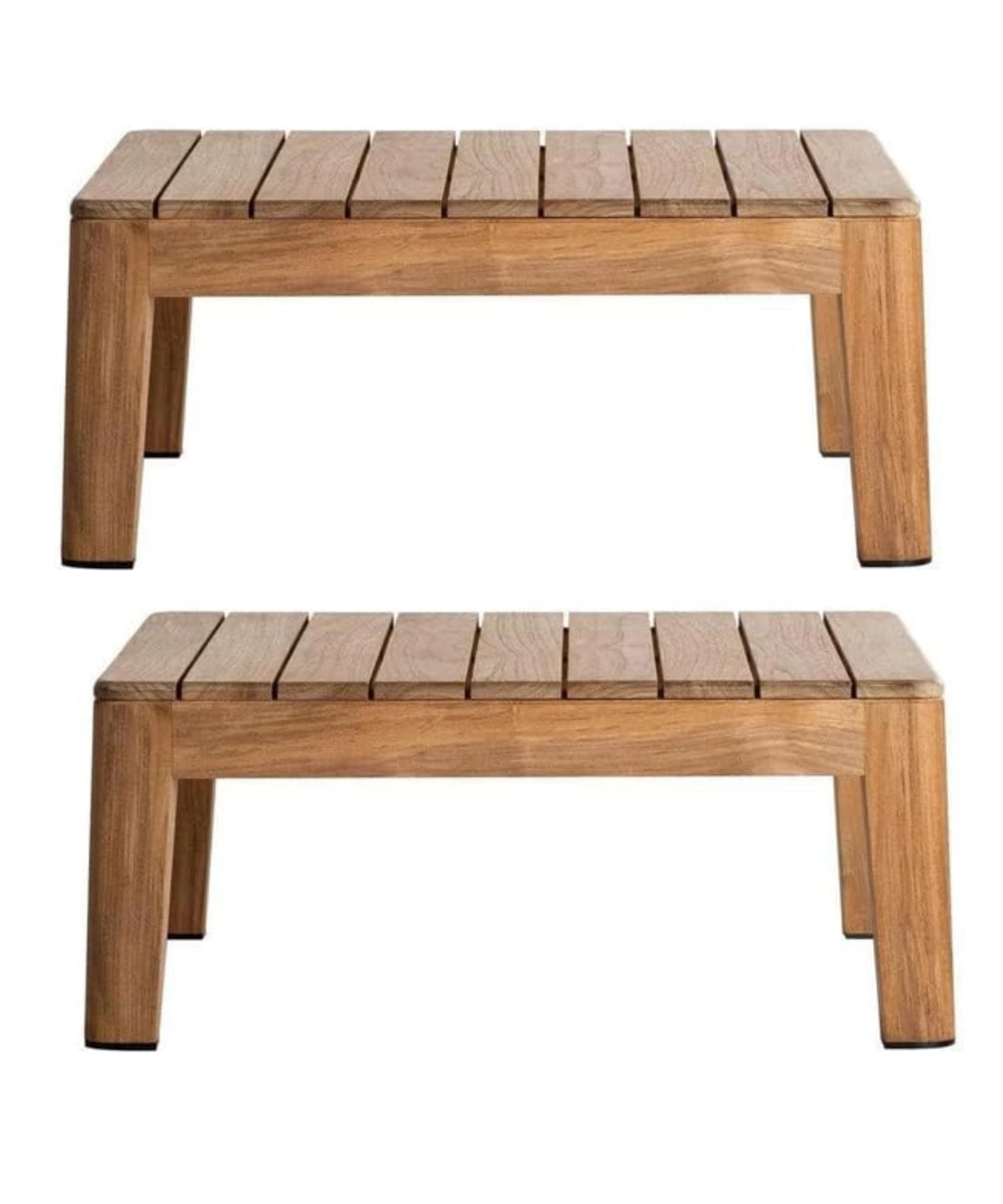 CARTADEN Wooden One Step Stool for Kitchen Seating Stool Potty Training Stool Portable Sturdy Bedside Safe Step Stool for High Beds Kids Adults 100 Kg Bearing Capacity Natural Brown Pack of 2