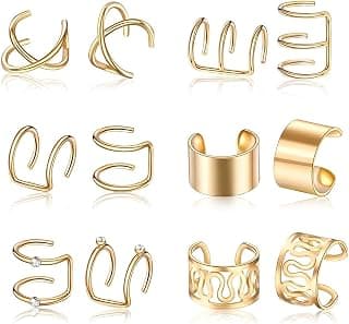 Zibuyu 12PC Ear Cuffs without Piercing, Zinc Alloy Earrings Set for Women & Girls Stylish Western Adjustable Fake Cartilage Earcuffs for Women Fashion & Styling Accessories Jewelry Gift