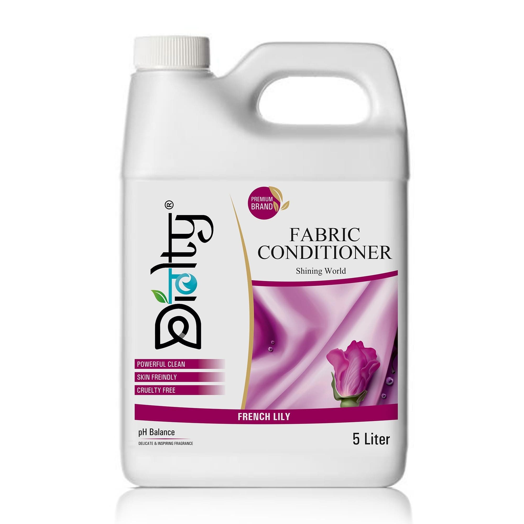 Diolty Fabric Conditioner 5L – Love Lily | Premium Softness, Long-Lasting Freshness | Hand & Machine Wash | Family-Sized Reusable Can, Made in India