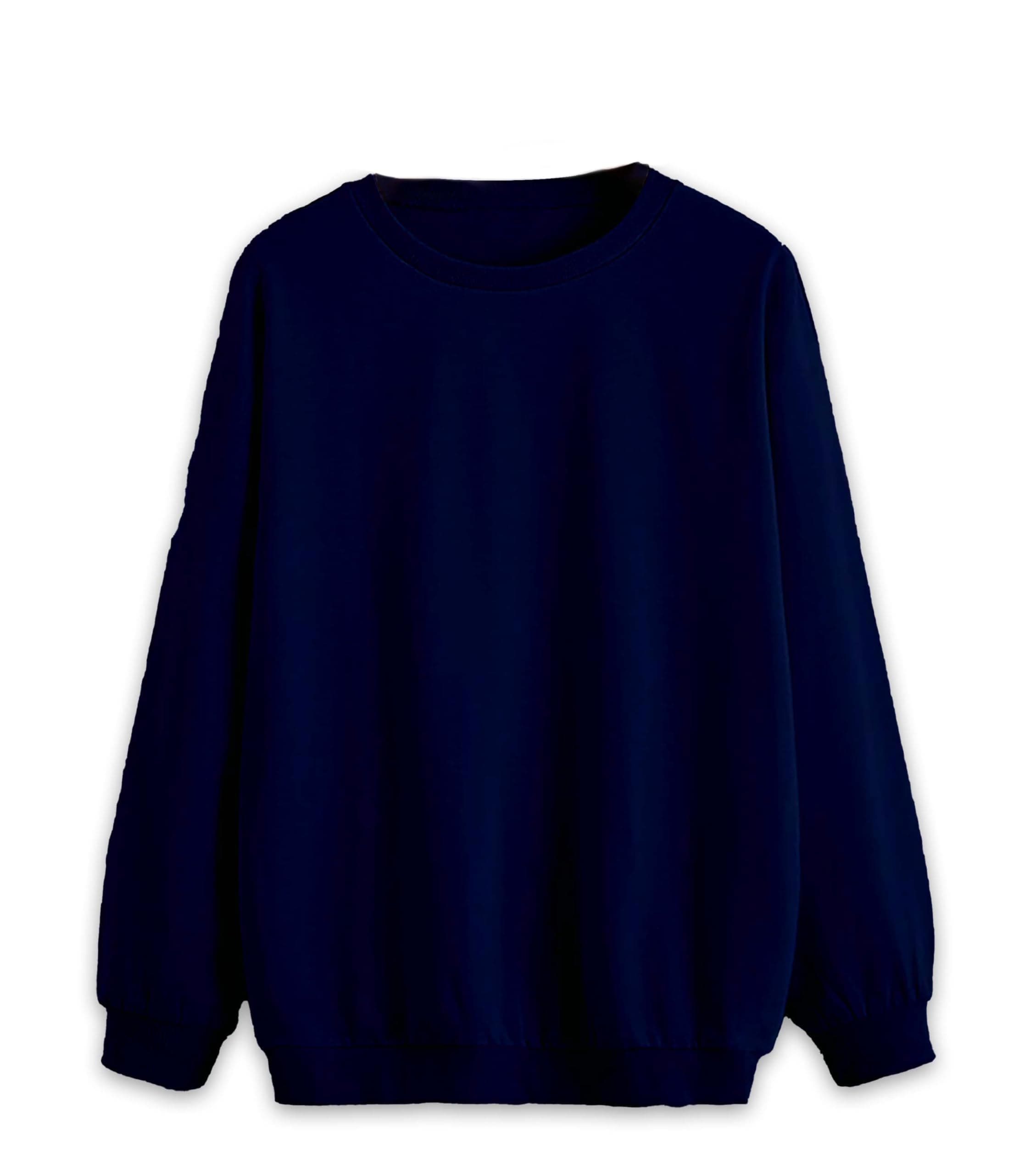 Mack Jonney Solid Round Neck Cotton Fleece Sweatshirt for WOMEN-VMACK639269