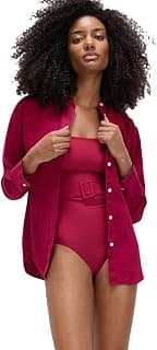 Marks & Spencer Solid Red Linen Womens Spread Collar Long Sleeves Regular Fit Shirt