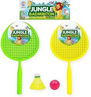Ratna's Happy Time Tini Mini Badminton Plastic Set for Kids Indoor & Outdoor Play with 2 Racquets (12 Inches), 1 Shuttlecock & 1 Ball (Assorted Colours)