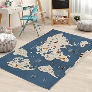 pepme Foldable Children Travel Play Mat World Map Game Carpet Home Kids' Bedroom Playroom Wall Decoration 50x37