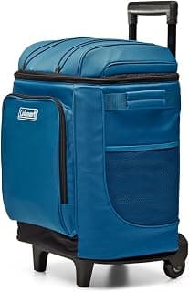 Coleman Chiller Series Insulated Portable Wheeled Soft Cooler, Leak-Proof 42 Can Capacity Cooler with Heavy Duty Wheels and Handle and Ice Retention
