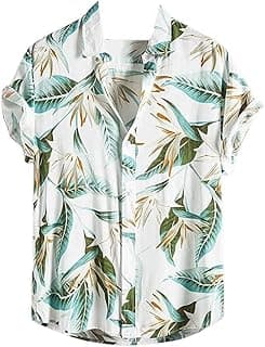 Leriya Fashion Men's Casual Rayon Relaxed Fit Shirt Button Down Summer Shirts for Men | Stylish Printed | Short Sleeve | Trendy (Available in Plus Size)