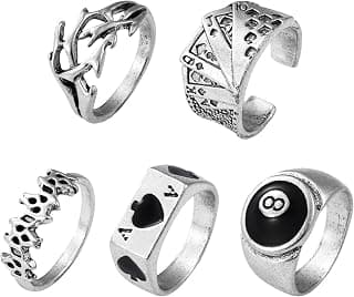 Shining Diva Fashion Latest Stylish Metal Boho Midi Finger Rings for Women and Girls - Set of 5 (rrsd14199r), Silver
