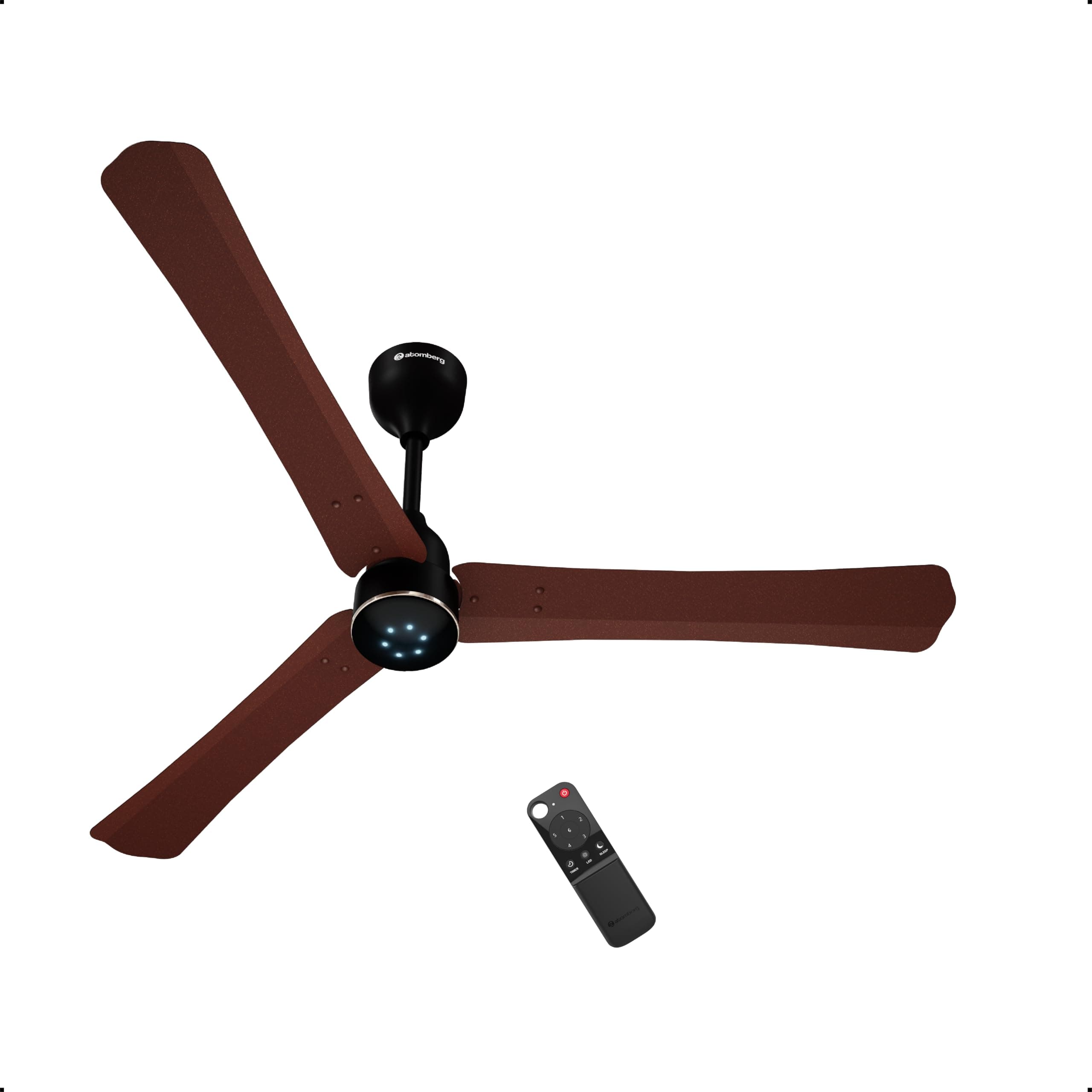 atomberg Renesa Halo Smart Alexa Enabled 1200mm BLDC Ceiling Fan with Remote | BEE 5 star | High Air Delivery | Low noise | LED Speed Indicator | Sleek Design | | 3 Year Warranty |Copper Haze