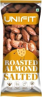 Unifit Roasted & Salted Almonds/Badam | Freshly Roasted, Crispy & Lightly Salted | High Protein Healthy Nut Snack | 40g Convenient On-the-Go Pack | Perfect Healthy Snack for Office, Travel & Anytime Munching