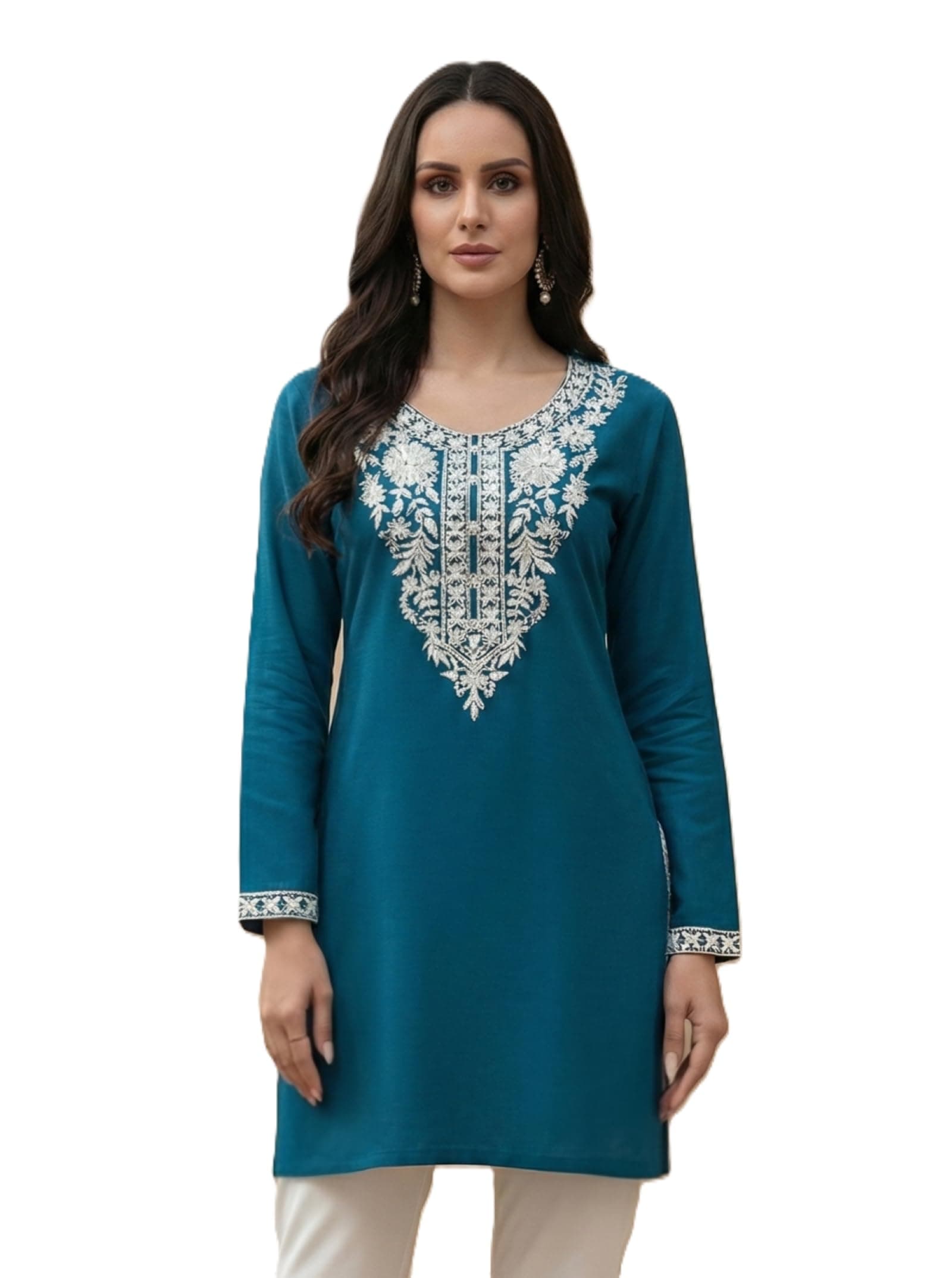 Asmeriyo Short Kurta for Women | Kurti for Women | Womens Embroidered Kurta Top (117-A-B)