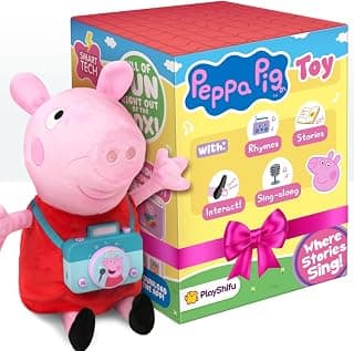 Shifu Peppa Pig Toy | Singing & Talking Plush | Interactive Soft Toy for Kids 3+ | Bluetooth Play with Rhymes, Stories & Pretend Play | Birthday Gift for Girls & Boys