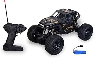 TEC TAVAKKAL 75 Feet+ Range Remote Control Off Road Rock Climbing Car for Kids, Rechargeable Thar Toy with Mist Spray, Openable Doors, Front LED, Shock Absorbers, 2WD, USB-C Port (No Spray)