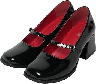 Theater Women Mary Jane Block Heels | Single Strap Round Toe Pumps | Stylish & Comfortable for Formal, Office & Casual Wear