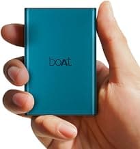 Boat Energyshroom PB300 Pro 10000 mAh 22.5W Pocket Size, Compact Power Bank, Fast Charging (2X Output Ports, Supports Android, iPhone, Tablets, Earbuds, etc.) (Steel Blue), USB Type C