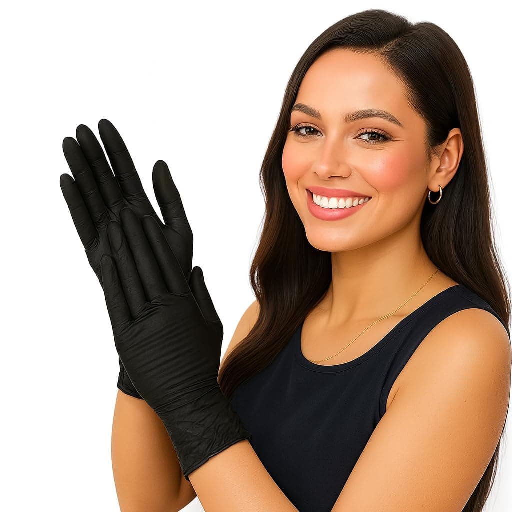 Adbeni Nitrile Gloves | Food Handling | Disposable | Powder Free | Premium | Medical Examination, Kitchen, Cleaning, Cooking, Salon, Spa, Gardening, Travel, Grooming | Soft & Comfortable | Pack of 100