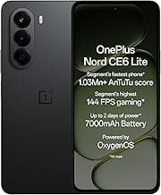 OnePlus Nord CE6 Lite | 8GB+128GB | Hyper Black | Segment's Fastest Dimensity 7400 Apex Processor | 7000mAh Battery | Segment's Highest 144Hz Refresh Rate | 50MP Main Camera, 4K Video Recording