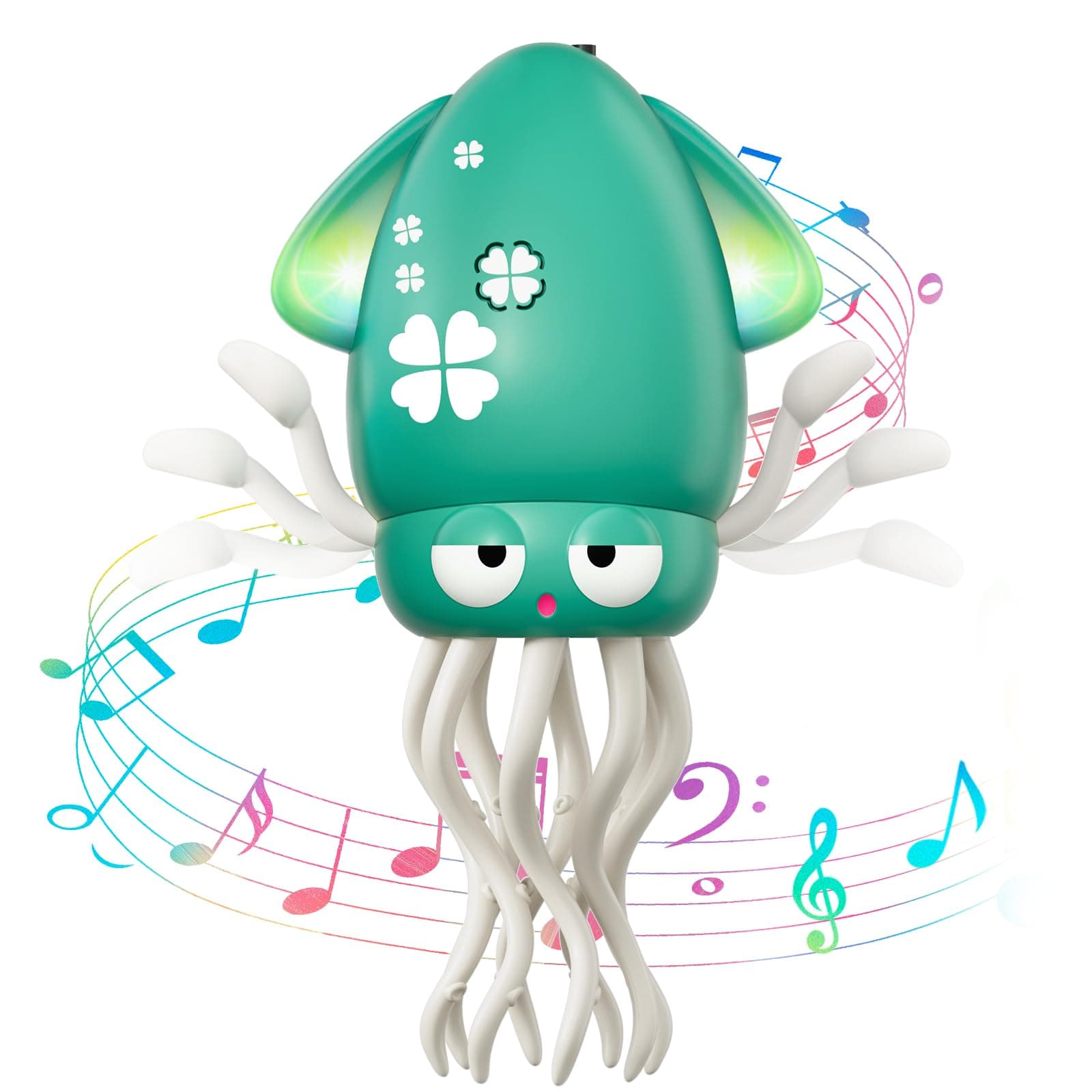 Dancing Squid Baby Toy, Infant Tummy Time Toys for 3-6 Months, Interactive Crawling Octopus with Music & Lights for 6-12, 12-18 Learning Walking Toy for Toddlers 1 Year Old Boys Girls Birthday Gifts