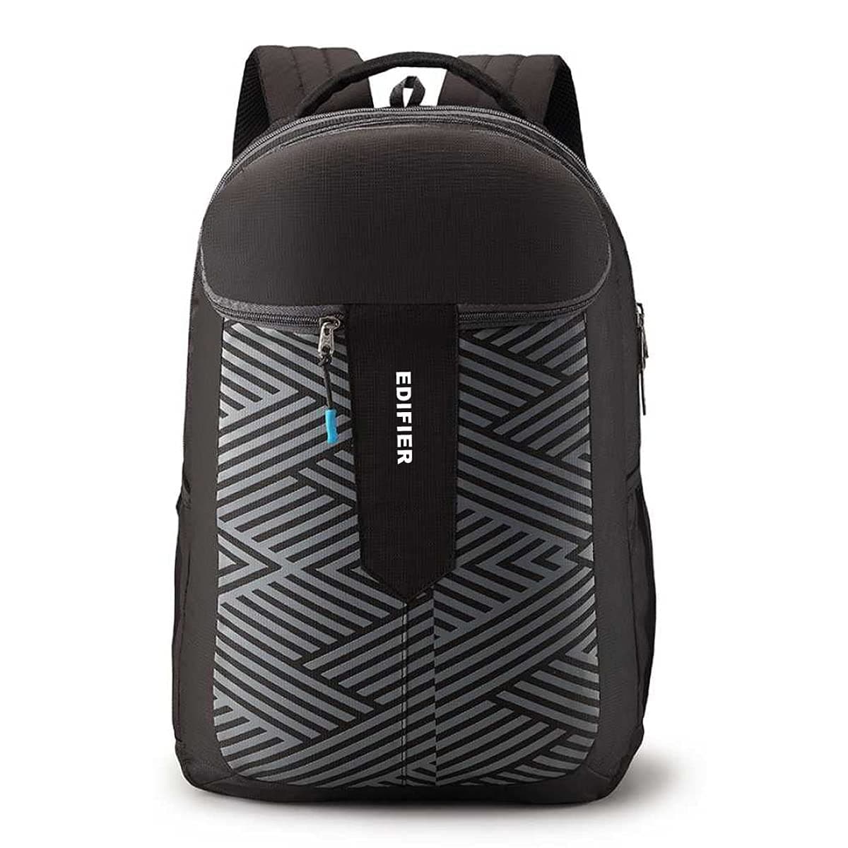 Edifier Unisex Adult College/University Anime Striped Black 30L Waterproof 3-Compartment Casual Backpack