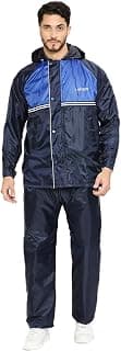 Citizen Reversible Raincoat For Men With Inbuilt Hood, Waterproof Pant & Carry Pouch | Dual Color Sports Style | 190T Polyester With Pvc | Durable & Lightweight Standard Length Rainsuit