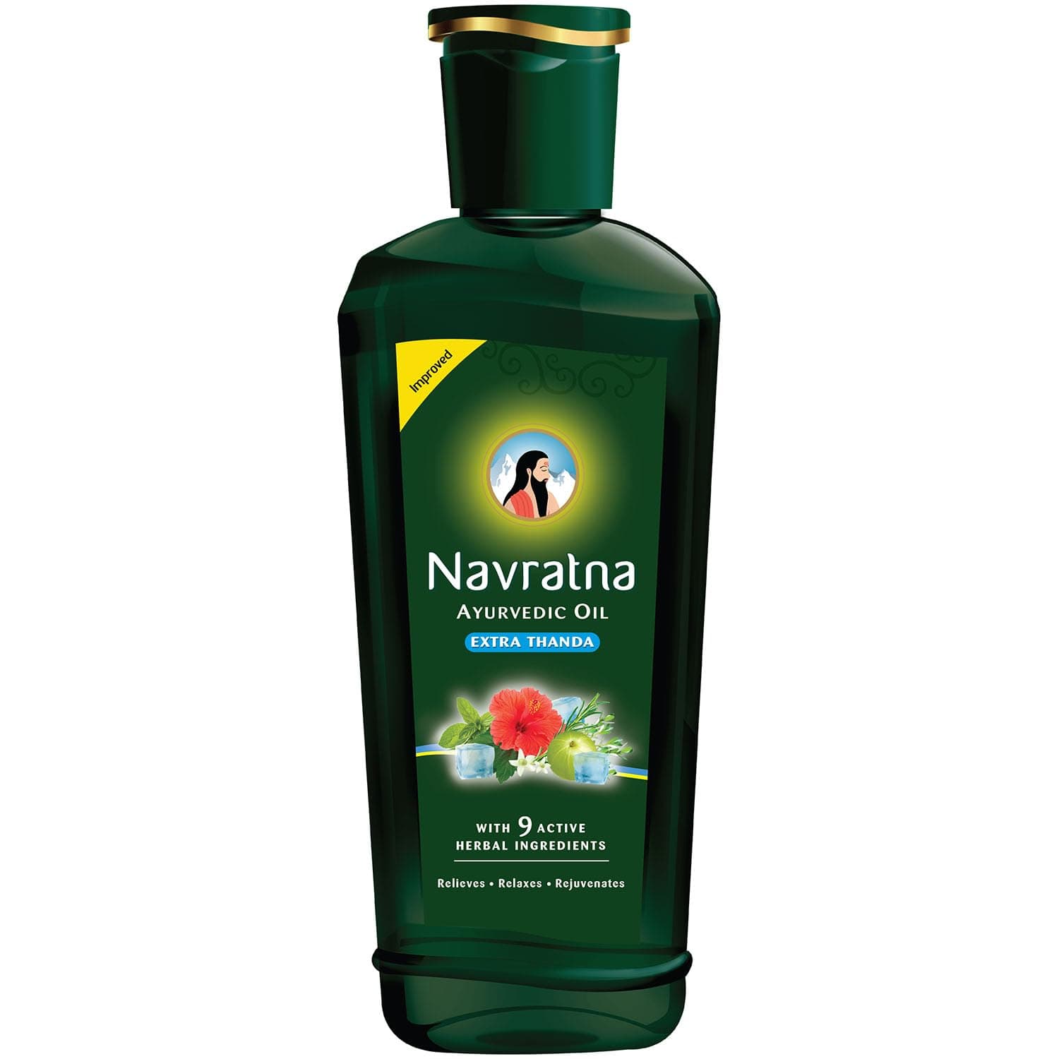 Navratna Extra Thanda Cool Oil | Champi Specialist | Extra Cool for Extra Relief |9 Ayurvedic Herbs | Relieves Headache,Tiredness, Body ache & Sleeplessness |Nourishment with Amla & Bringhraja | 300ml