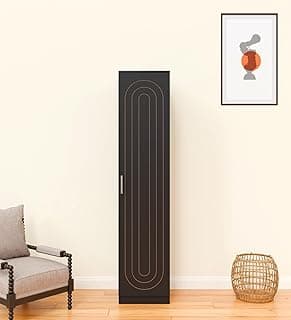 Spyder Home Decore Arceus Single Door Engineering Woo Wardrobe for Clothes, Stylish Cupboard for Bedroom, Multi Utility Design with Lock and Handles, Engineered Wood, Columbian 1 Year Warranty