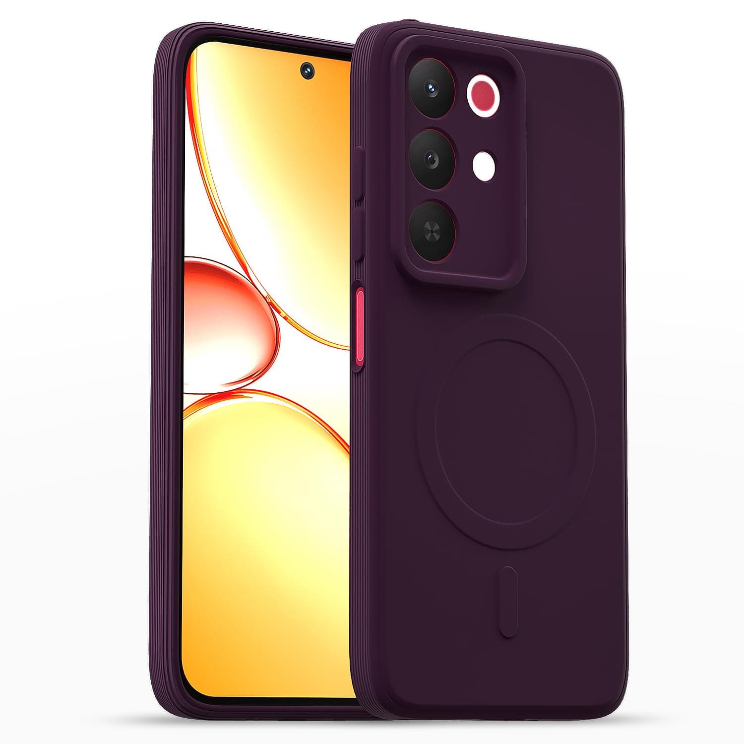 Amazon Basics Back Cover for Realme Narzo 90X 5G / C85 5G / 15X 5G Soft Matte Silicone with Camera Protection | Mag-Safe Logo (Not Mag-Safe Compatible) | Shockproof Bumper Case (Purple)