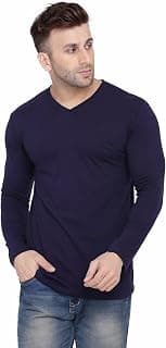 Blisstone Men’s V-Neck Full Sleeve T-Shirt | Casual Slim Fit Cotton Blend Tee