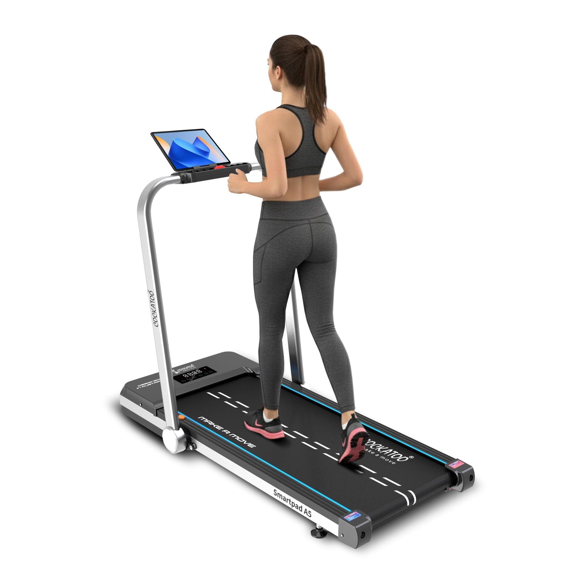 Cockatoo Smartpad A5, Home Use Walkpad 2.5-5HP Peak, Walkpad with Auto Incline 0-15% at 12 Km/Hr Speed Range, Max User Weight 130 Kg