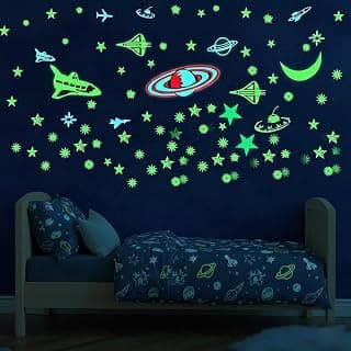 Wall1ders Night Glow in The Dark Big and Small Star Wall Ceiling Radium Stickers (Pack of 134) (NewNightGlow)-Self-Adhesive