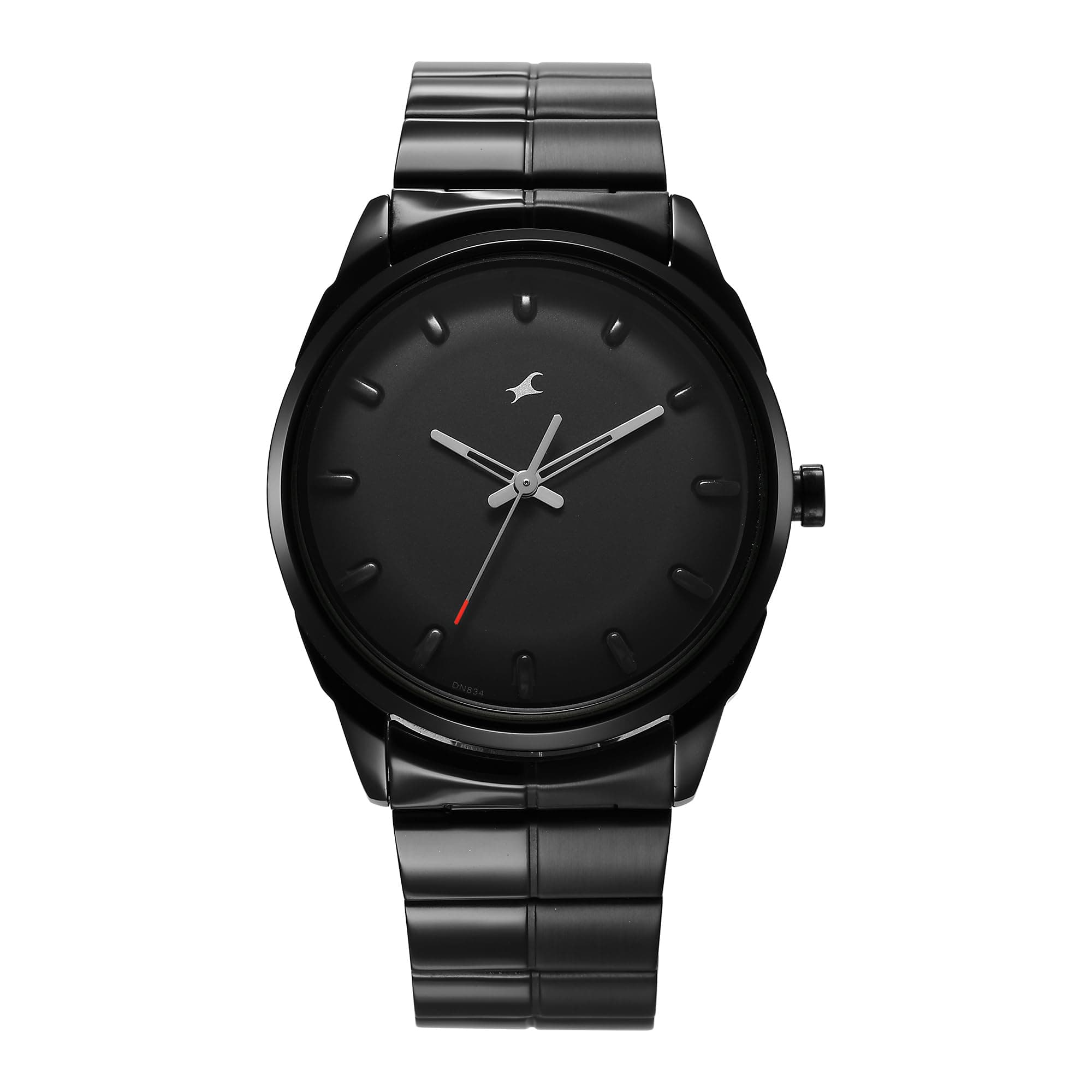 Fastrack Metallica Quartz Analog Black Dial Black Stainless Steel Strap Watch for Guys - 3273NM01
