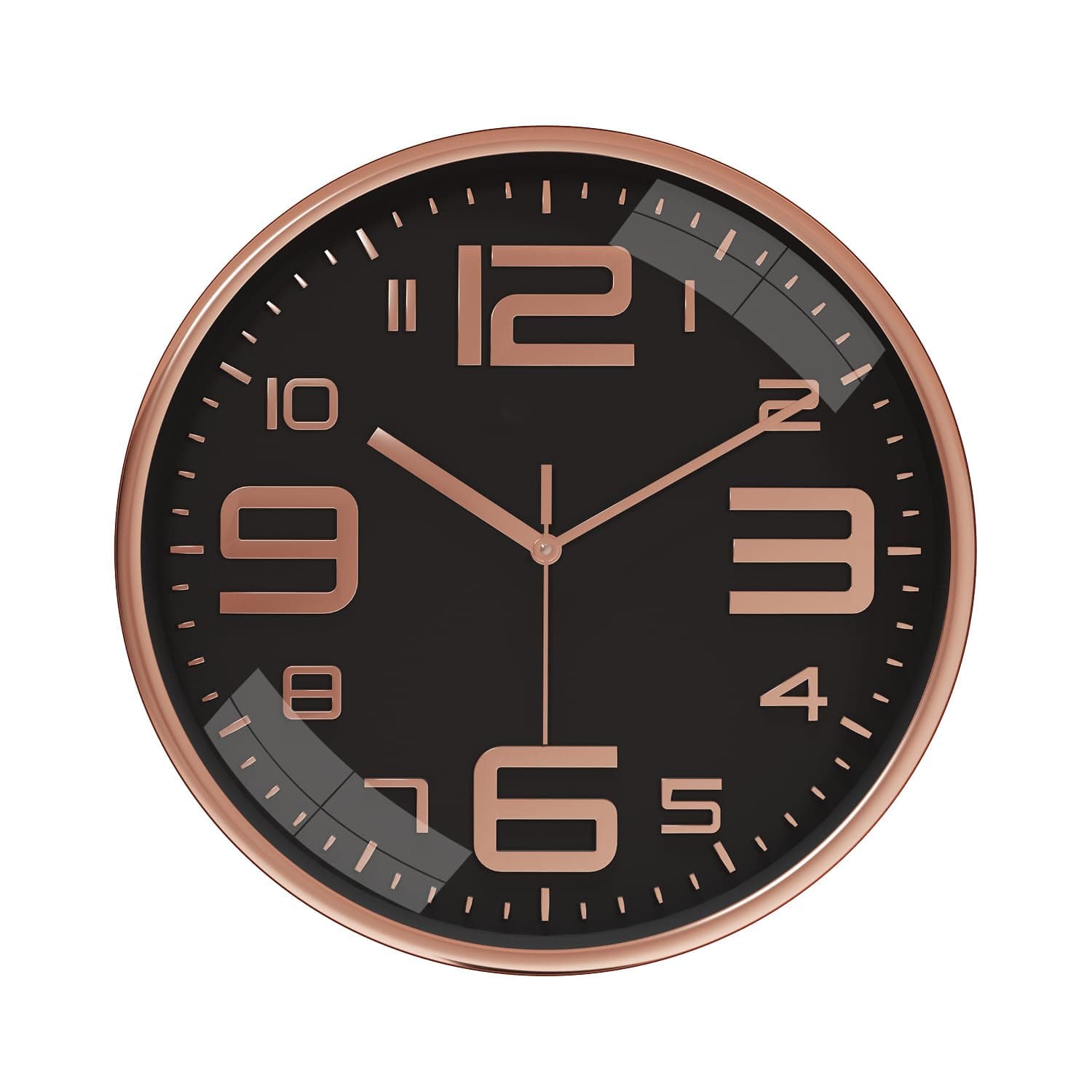 Amazon Brand - Solimo Plastic Analog Wall Clock, Quartz Movement, Silent Sweep, Bold Numeric Time Indicator, Decorative (30 Cm X 30 Cm, Black)