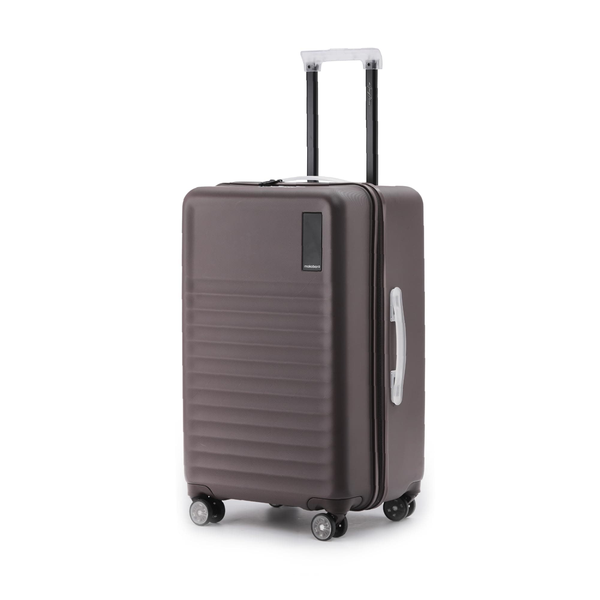 MOKOBARA Aisle Trunk Check-in Luggage Trolley Bag-65cm(70L),Polycarbonate Hardshell,Frosted Hardware,TSA Lock,YKK Zipper,360° 8 Silent Wheels,Medium Suitcase for 7-14 Day Travel,Brown(Cool Beans)