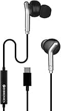 Zebronics Type-C Wired Earphones, in-Line MIC, Deep Bass, 1.2m Cable, 10mm Neodymium Driver, Light Weight, in-Ear Design, Compatible with Mobile, Tablet, Laptop (Bro C, Black)